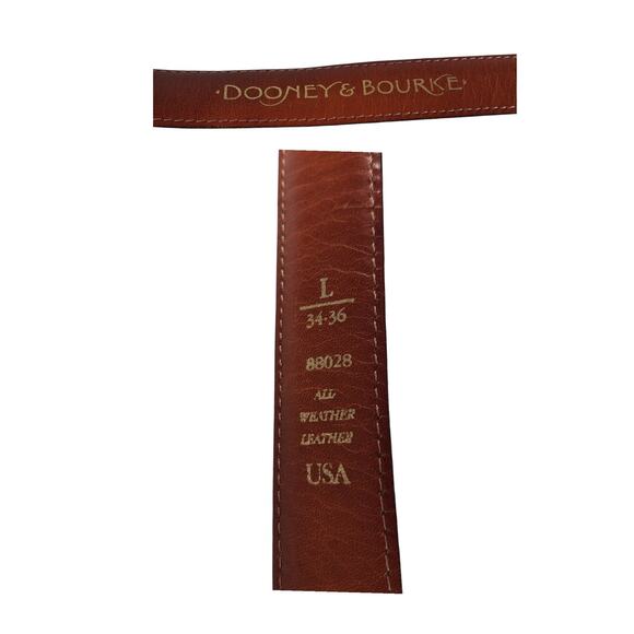 Dooney & Bourke   Brown Pebble Leather Brass Buckle Vintage USA Belt L 34 - 36 - Picture 3 of 3